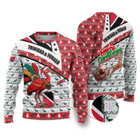Trinidad and Tobago Christmas Ugly Christmas Sweater Christmas Bird Santa and Reindeer Design - Wonder Print Shop
