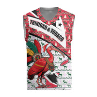 Trinidad and Tobago Christmas Knitted V-Neck Vest Christmas Bird Santa and Reindeer Design - Wonder Print Shop