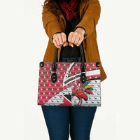 Trinidad and Tobago Christmas Leather Bag Christmas Bird Santa and Reindeer Design - Wonder Print Shop