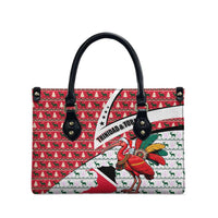 Trinidad and Tobago Christmas Leather Bag Christmas Bird Santa and Reindeer Design - Wonder Print Shop
