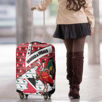 Trinidad and Tobago Christmas Luggage Cover Christmas Bird Santa and Reindeer Design - Wonder Print Shop