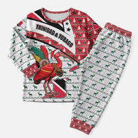 Trinidad and Tobago Christmas Pajama Set Christmas Bird Santa and Reindeer Design - Wonder Print Shop