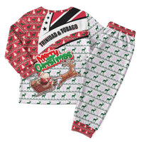 Trinidad and Tobago Christmas Pajama Set Christmas Bird Santa and Reindeer Design - Wonder Print Shop