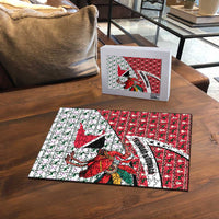 Trinidad and Tobago Christmas Puzzle Christmas Bird Santa and Reindeer Design - Wonder Print Shop
