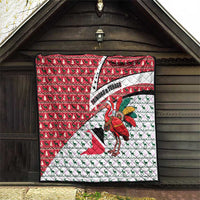Trinidad and Tobago Christmas Quilt Christmas Bird Santa and Reindeer Design - Wonder Print Shop