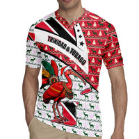 Trinidad and Tobago Christmas Rugby Jersey Christmas Bird Santa and Reindeer Design - Wonder Print Shop