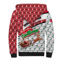 Trinidad and Tobago Christmas Sherpa Hoodie Christmas Bird Santa and Reindeer Design - Wonder Print Shop