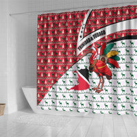 Trinidad and Tobago Christmas Shower Curtain Christmas Bird Santa and Reindeer Design - Wonder Print Shop