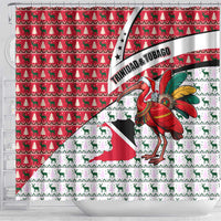 Trinidad and Tobago Christmas Shower Curtain Christmas Bird Santa and Reindeer Design - Wonder Print Shop