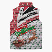 Trinidad and Tobago Christmas Sleeveless Puffer Jacket Christmas Bird Santa and Reindeer Design - Wonder Print Shop