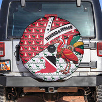 Trinidad and Tobago Christmas Spare Tire Cover Christmas Bird Santa and Reindeer Design - Wonder Print Shop