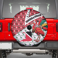 Trinidad and Tobago Christmas Spare Tire Cover Christmas Bird Santa and Reindeer Design - Wonder Print Shop