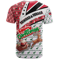 Trinidad and Tobago Christmas T Shirt Christmas Bird Santa and Reindeer Design - Wonder Print Shop