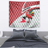 Trinidad and Tobago Christmas Tapestry Christmas Bird Santa and Reindeer Design - Wonder Print Shop
