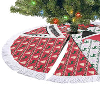 Trinidad and Tobago Christmas Tree Skirt Christmas Bird Santa and Reindeer Design - Wonder Print Shop