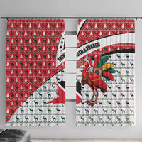 Trinidad and Tobago Christmas Window Curtain Christmas Bird Santa and Reindeer Design - Wonder Print Shop
