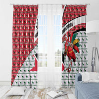 Trinidad and Tobago Christmas Window Curtain Christmas Bird Santa and Reindeer Design - Wonder Print Shop