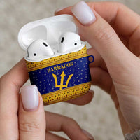 Barbados Christmas AirPods Case with Blue Yellow Xmas Trident Santa and Reindeer - Wonder Print Shop