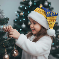 Barbados Christmas Santa Hat with Blue Yellow Xmas Trident Santa and Reindeer - Wonder Print Shop