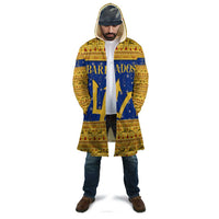 Barbados Christmas Cloak with Blue Yellow Xmas Trident Santa and Reindeer - Wonder Print Shop