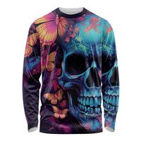 Fantasy Skull with Butterflies Long Sleeve Shirt Love me or hate me i'm still gonna shine - Wonder Print Shop