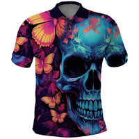 Fantasy Skull with Butterflies Polo Shirt Love me or hate me i'm still gonna shine - Wonder Print Shop