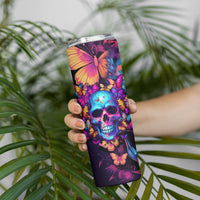 Fantasy Skull with Butterflies Skinny Tumbler Love me or hate me i'm still gonna shine - Wonder Print Shop