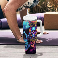 Fantasy Skull with Butterflies Tumbler With Handle Love me or hate me i'm still gonna shine - Wonder Print Shop