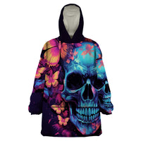 Fantasy Skull with Butterflies Wearable Blanket Hoodie Love me or hate me i'm still gonna shine - Wonder Print Shop