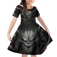 Demon Skull Family Matching Long Sleeve Bodycon Dress and Hawaiian Shirt Always be yourself unless you can be a Dragon then always be a Dragon - Wonder Print Shop