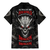 Demon Skull Family Matching Mermaid Dress and Hawaiian Shirt Always be yourself unless you can be a Dragon then always be a Dragon - Wonder Print Shop