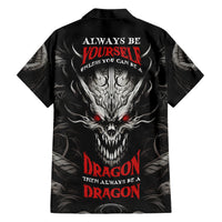 Demon Skull Family Matching Short Sleeve Bodycon Dress and Hawaiian Shirt Always be yourself unless you can be a Dragon then always be a Dragon - Wonder Print Shop