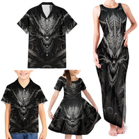 Demon Skull Family Matching Tank Maxi Dress and Hawaiian Shirt Always be yourself unless you can be a Dragon then always be a Dragon - Wonder Print Shop