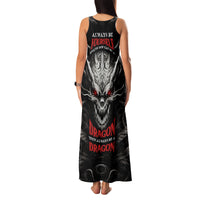 Demon Skull Family Matching Tank Maxi Dress and Hawaiian Shirt Always be yourself unless you can be a Dragon then always be a Dragon - Wonder Print Shop