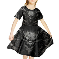 Demon Skull Kid Short Sleeve Dress Always be yourself unless you can be a Dragon then always be a Dragon - Wonder Print Shop