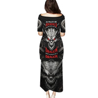 Demon Skull Puletasi Always be yourself unless you can be a Dragon then always be a Dragon - Wonder Print Shop