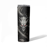 Demon Skull Skinny Tumbler Always be yourself unless you can be a Dragon then always be a Dragon - Wonder Print Shop