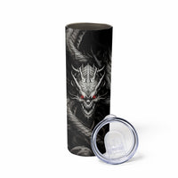 Demon Skull Skinny Tumbler Always be yourself unless you can be a Dragon then always be a Dragon - Wonder Print Shop