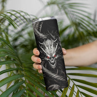 Demon Skull Skinny Tumbler Always be yourself unless you can be a Dragon then always be a Dragon - Wonder Print Shop