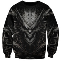 Demon Skull Sweatshirt Always be yourself unless you can be a Dragon then always be a Dragon - Wonder Print Shop