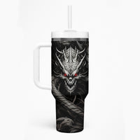 Demon Skull Tumbler With Handle Always be yourself unless you can be a Dragon then always be a Dragon - Wonder Print Shop