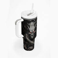 Demon Skull Tumbler With Handle Always be yourself unless you can be a Dragon then always be a Dragon - Wonder Print Shop