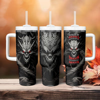 Demon Skull Tumbler With Handle Always be yourself unless you can be a Dragon then always be a Dragon - Wonder Print Shop