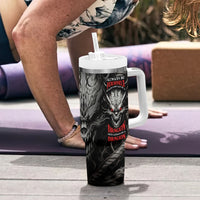 Demon Skull Tumbler With Handle Always be yourself unless you can be a Dragon then always be a Dragon - Wonder Print Shop