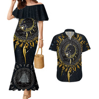 Skoll and Hati Viking Wolfs Couples Matching Mermaid Dress and Hawaiian Shirt - Wonder Print Shop