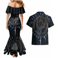 Skoll and Hati Viking Wolfs Couples Matching Mermaid Dress and Hawaiian Shirt - Wonder Print Shop