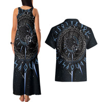 Skoll and Hati Viking Wolfs Couples Matching Tank Maxi Dress and Hawaiian Shirt - Wonder Print Shop