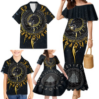 Skoll and Hati Viking Wolfs Family Matching Mermaid Dress and Hawaiian Shirt - Wonder Print Shop