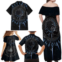 Skoll and Hati Viking Wolfs Family Matching Off Shoulder Maxi Dress and Hawaiian Shirt - Wonder Print Shop