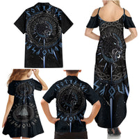 Skoll and Hati Viking Wolfs Family Matching Summer Maxi Dress and Hawaiian Shirt - Wonder Print Shop